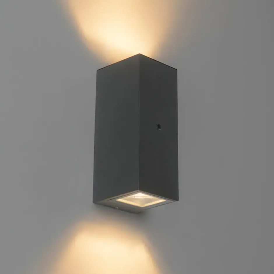 Qazqa wandlamp met daglichtsensor baleno grijs gu10