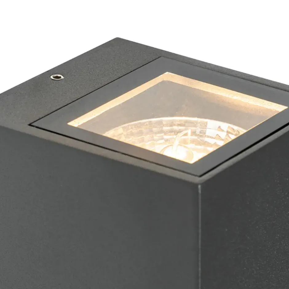 Qazqa wandlamp met daglichtsensor baleno grijs gu10