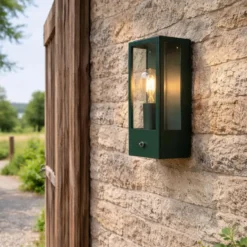 Qazqa wandlamp met daglichtsensor rotterdam groen e27