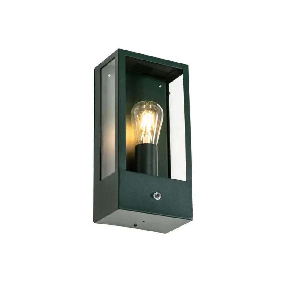 Qazqa wandlamp met daglichtsensor rotterdam groen e27