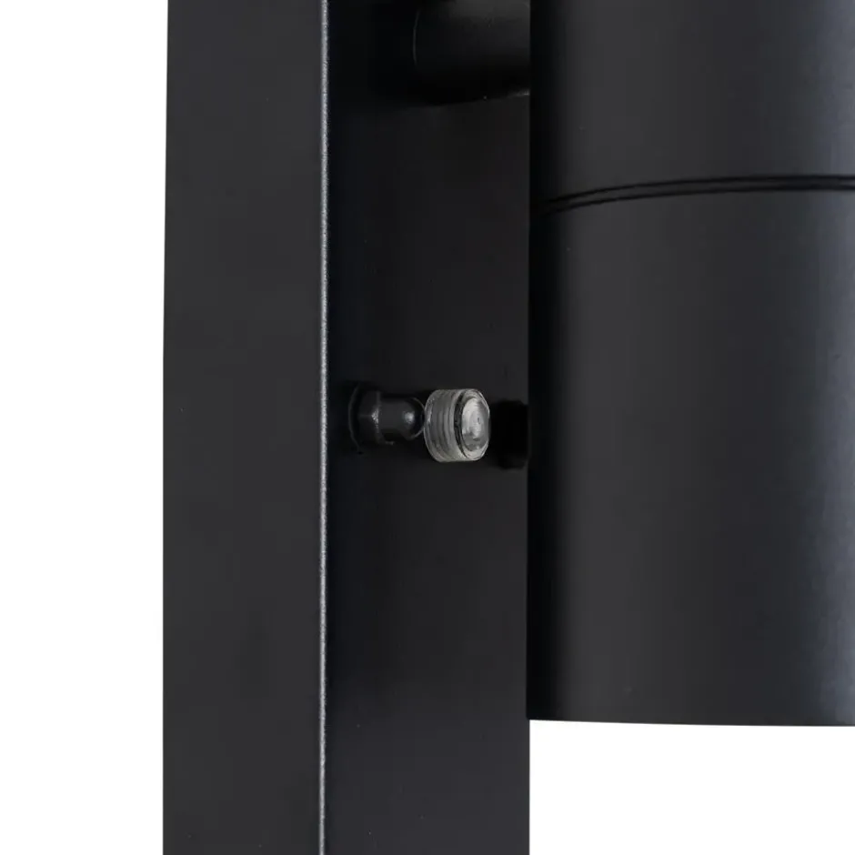 Qazqa wandlamp met daglichtsensor duo zwart gu10