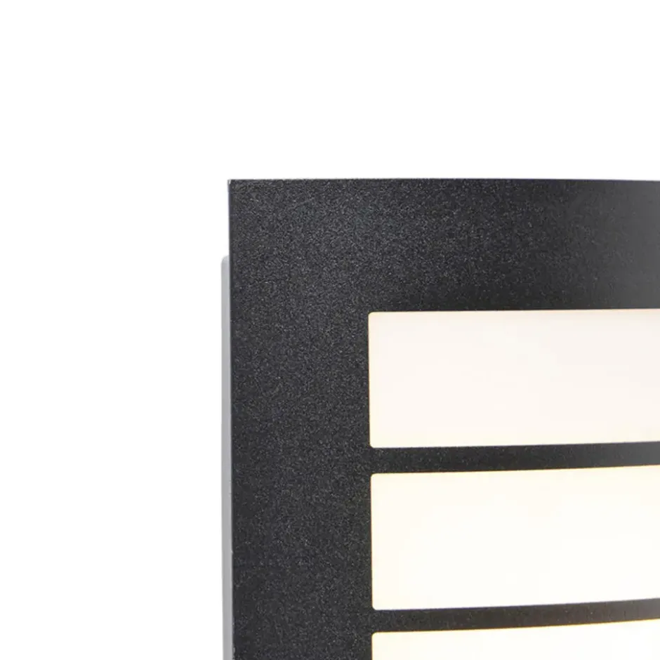 Qazqa wandlamp met daglichtsensor miro zwart e27
