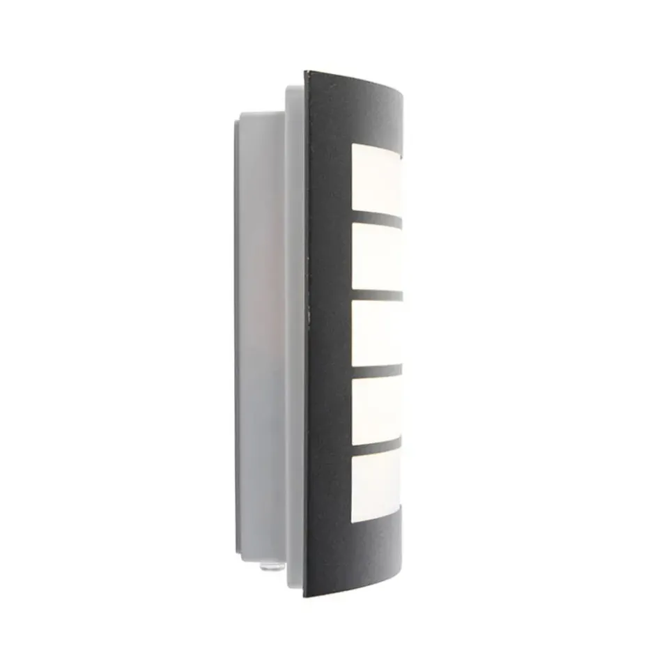 Qazqa wandlamp met daglichtsensor miro zwart e27