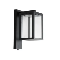 Qazqa wandlamp met daglichtsensor ferdinand zwart geïntegreerde led