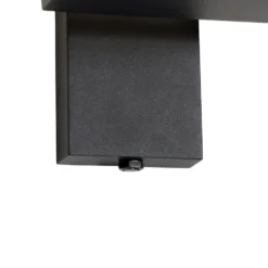 Qazqa wandlamp met daglichtsensor ferdinand zwart geïntegreerde led