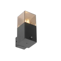 Qazqa wandlamp met daglichtsensor denmark zwart e27