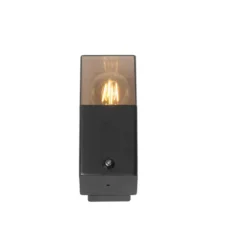 Qazqa wandlamp met daglichtsensor denmark zwart e27