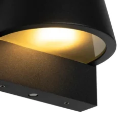 Qazqa wandlamp met daglichtsensor femke zwart gu10