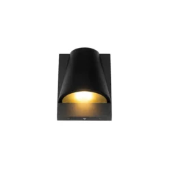 Qazqa wandlamp met daglichtsensor femke zwart gu10
