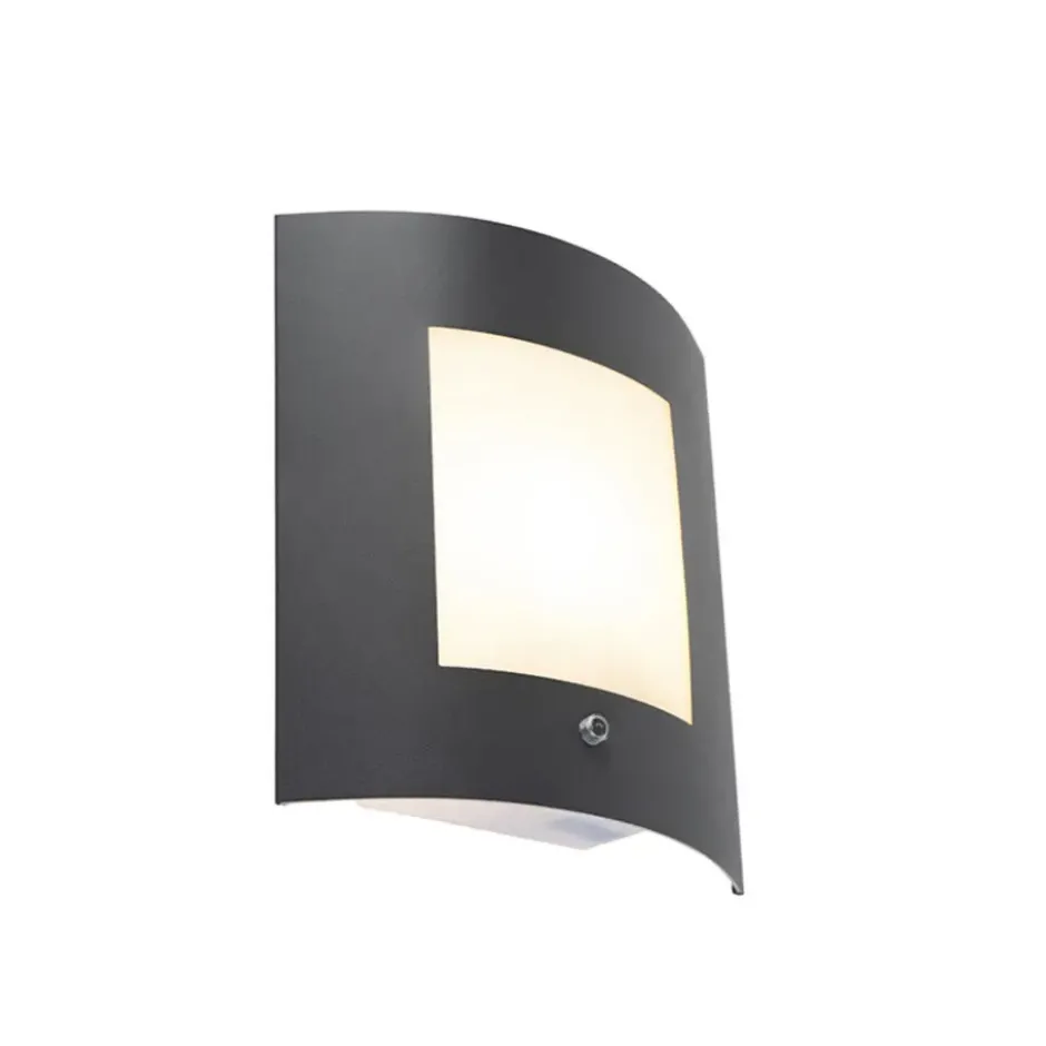 Qazqa wandlamp met daglichtsensor emmerald grijs e27