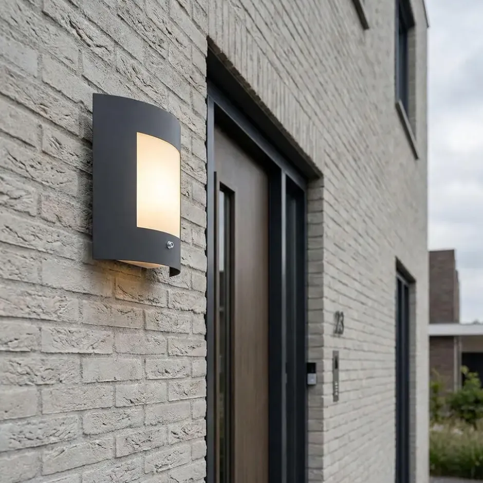 Qazqa wandlamp met daglichtsensor emmerald grijs e27