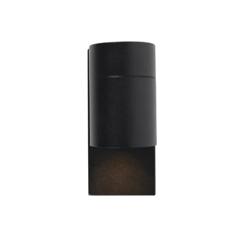 Qazqa wandlamp met daglichtsensor solo zwart gu10