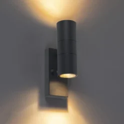 Qazqa wandlamp met daglichtsensor duo grijs gu10