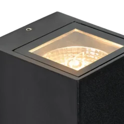 Qazqa wandlamp met daglichtsensor baleno zwart gu10
