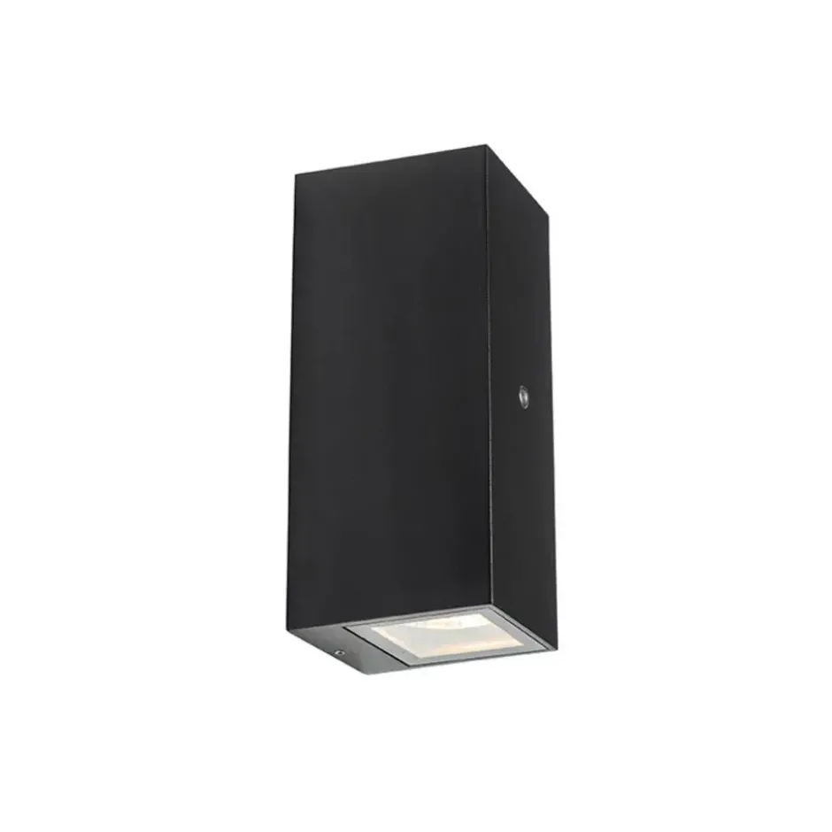 Qazqa wandlamp met daglichtsensor baleno zwart gu10