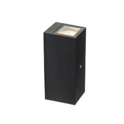 Qazqa wandlamp met daglichtsensor baleno zwart gu10