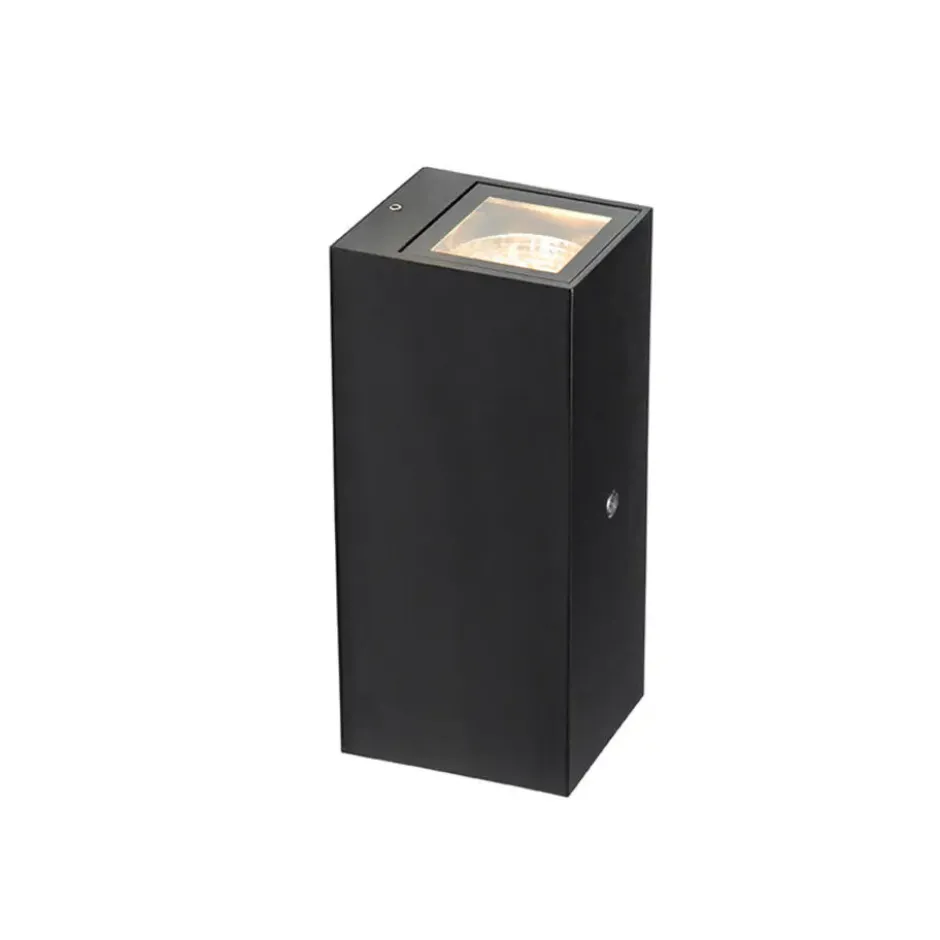 Qazqa wandlamp met daglichtsensor baleno zwart gu10