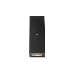 Qazqa wandlamp met daglichtsensor baleno zwart gu10