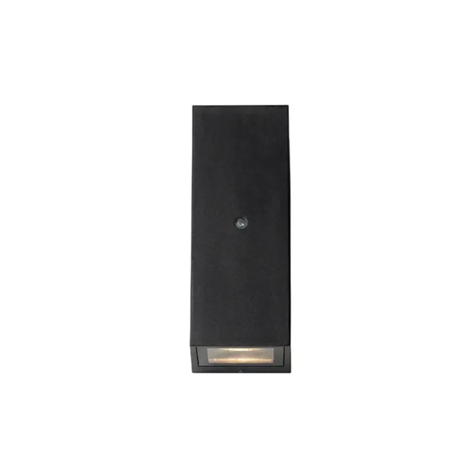 Qazqa wandlamp met daglichtsensor baleno zwart gu10
