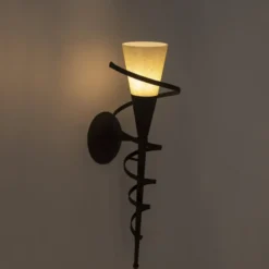 Qazqa wandlamp met glas castle wl bruin e14