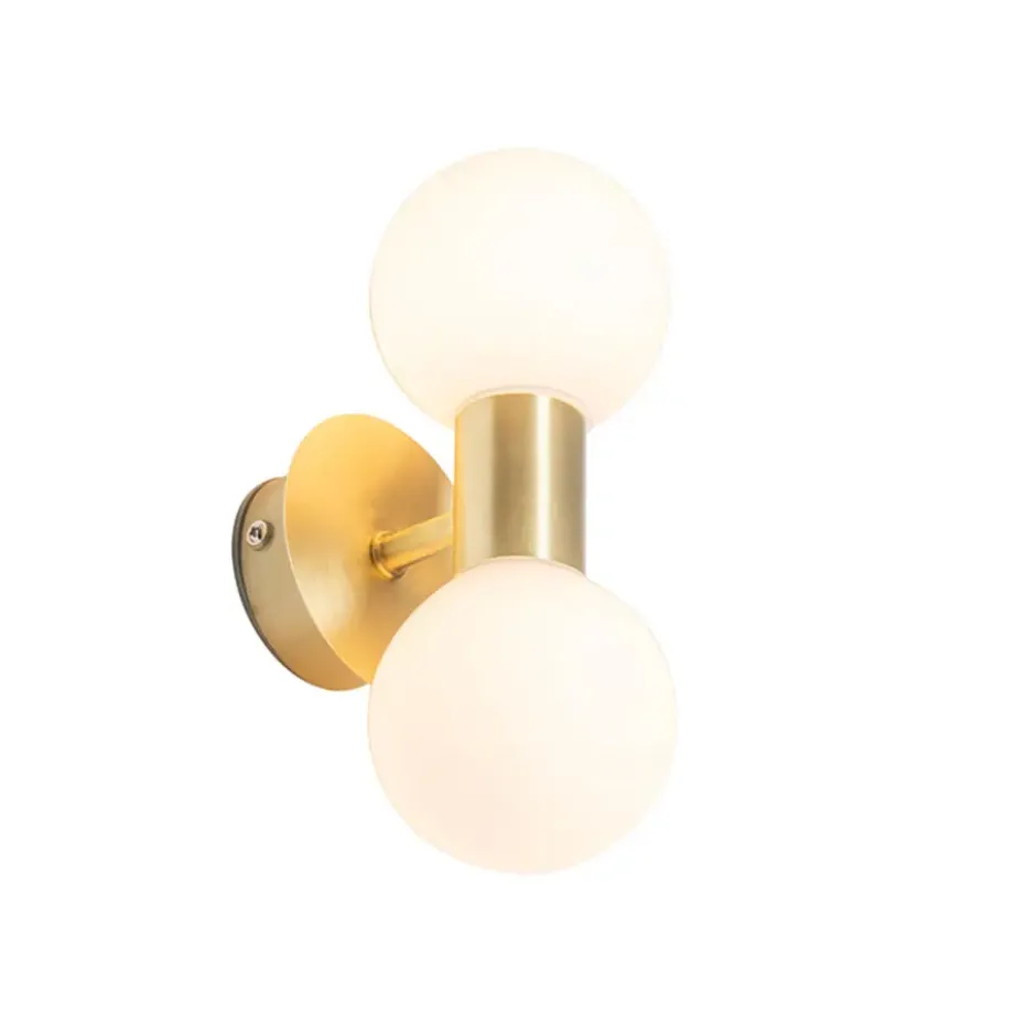 Qazqa wandlamp met glas cederic goudkleurig g9
