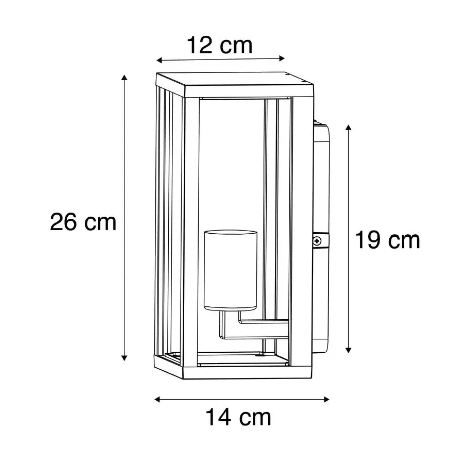 Qazqa wandlamp met glas charlois zwart e27