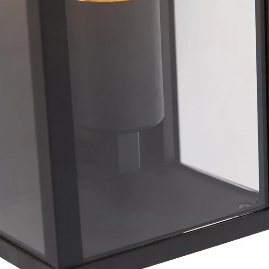 Qazqa wandlamp met glas charlois zwart e27