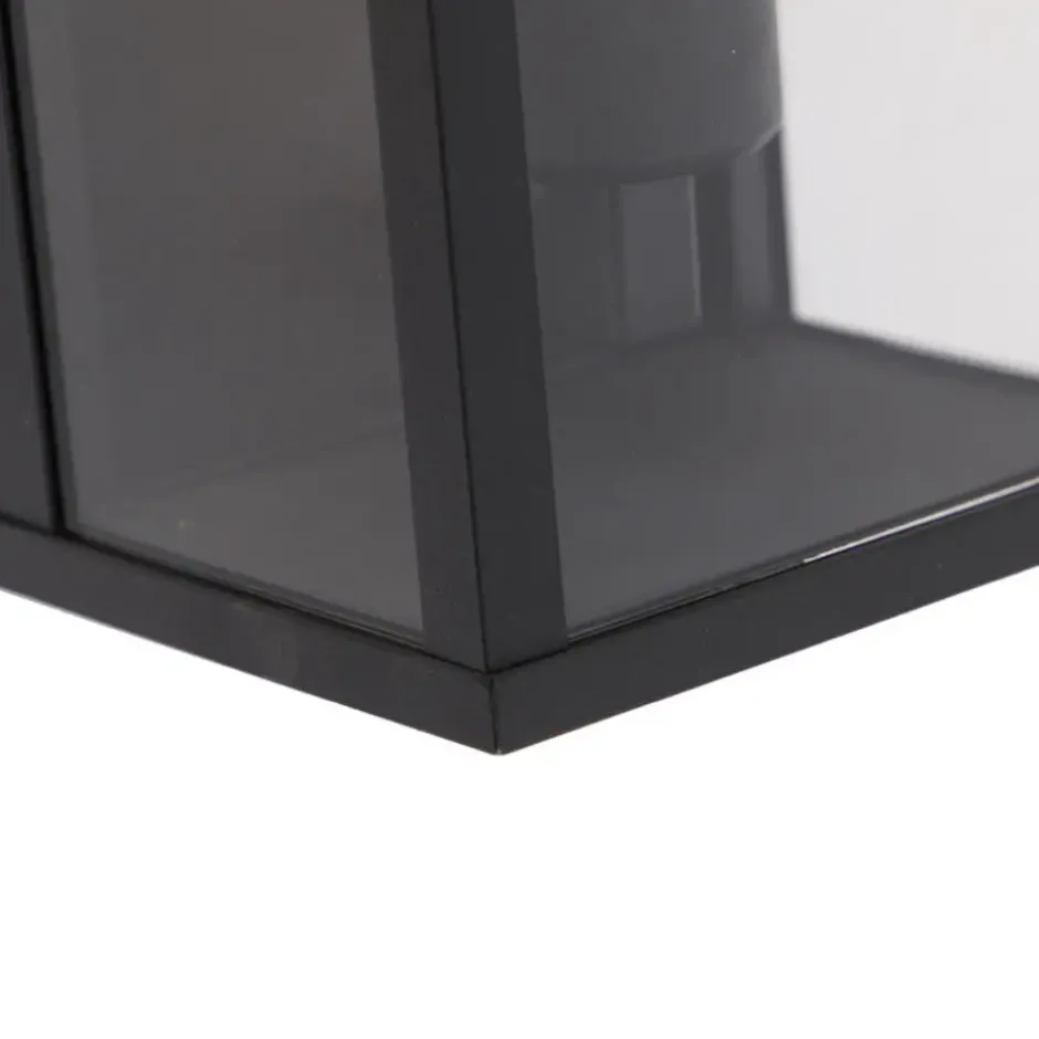 Qazqa wandlamp met glas charlois zwart e27
