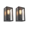 Qazqa wandlamp met glas charlois zwart e27