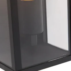 Qazqa wandlamp met glas charlois zwart e27