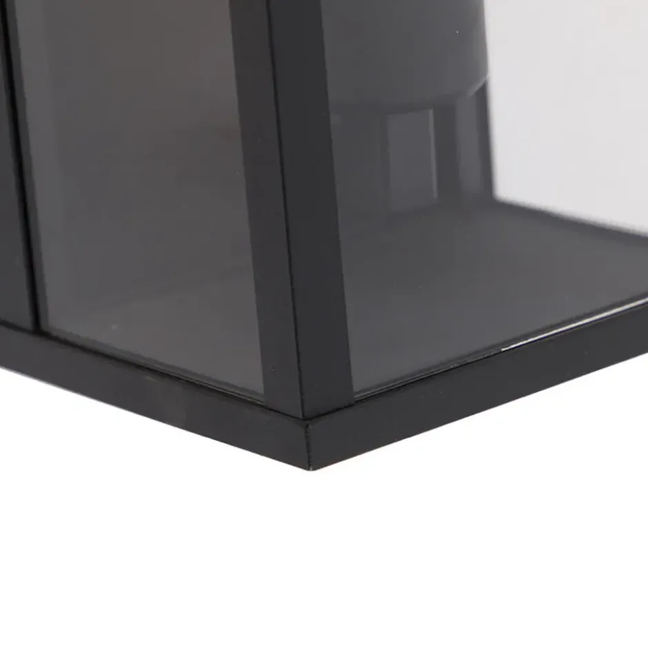 Qazqa wandlamp met glas charlois zwart e27