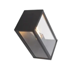 Qazqa wandlamp met glas charlois zwart e27
