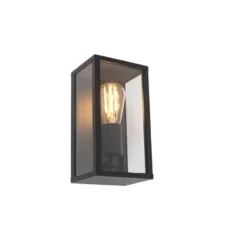Qazqa wandlamp met glas charlois zwart e27