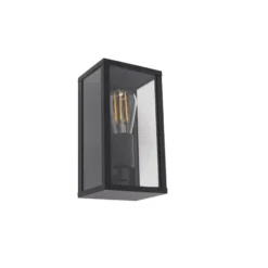 Qazqa wandlamp met glas charlois zwart e27