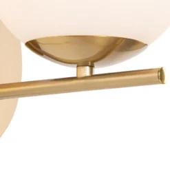 Qazqa wandlamp met glas flore goudkleurig e14