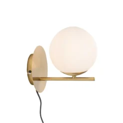 Qazqa wandlamp met glas flore goudkleurig e14