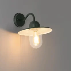 Qazqa wandlamp met glas kansas groen e27
