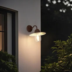 Qazqa wandlamp met glas kansas bruin e27
