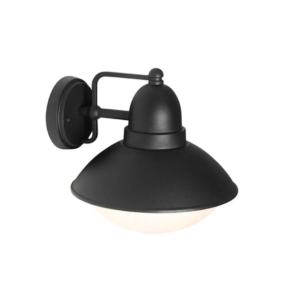 Qazqa wandlamp met glas marcel zwart e27