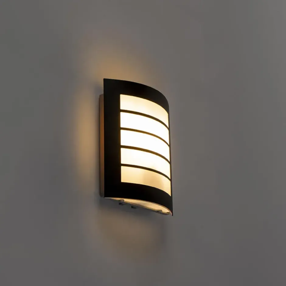 Qazqa wandlamp met glas miro zwart e27