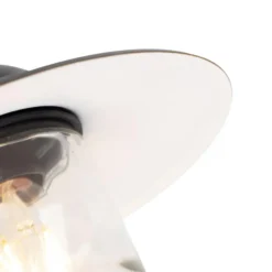 Qazqa wandlamp met glas munich zwart e27