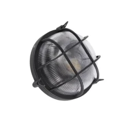 Qazqa wandlamp met glas nautica zwart e27