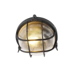 Qazqa wandlamp met glas nautica zwart e27