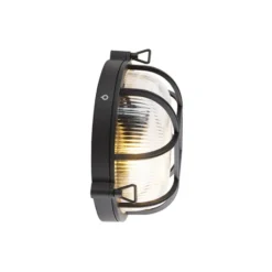 Qazqa wandlamp met glas nautica zwart e27