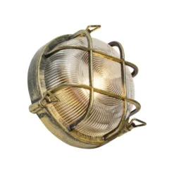 Qazqa wandlamp met glas nautica goudkleurig e27