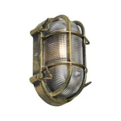 Qazqa wandlamp met glas nautica goudkleurig e27