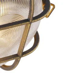 Qazqa wandlamp met glas nautica goudkleurig e27