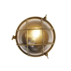 Qazqa wandlamp met glas nautica goudkleurig e27
