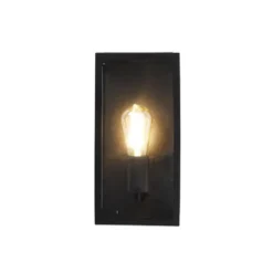 Qazqa wandlamp met glas rotterdam zwart e27