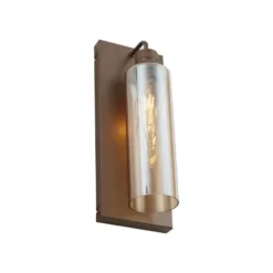 Qazqa wandlamp met glas stavelot bronskleurig e27
